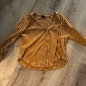 Forever 21 Mustard Button-Up Blouse
